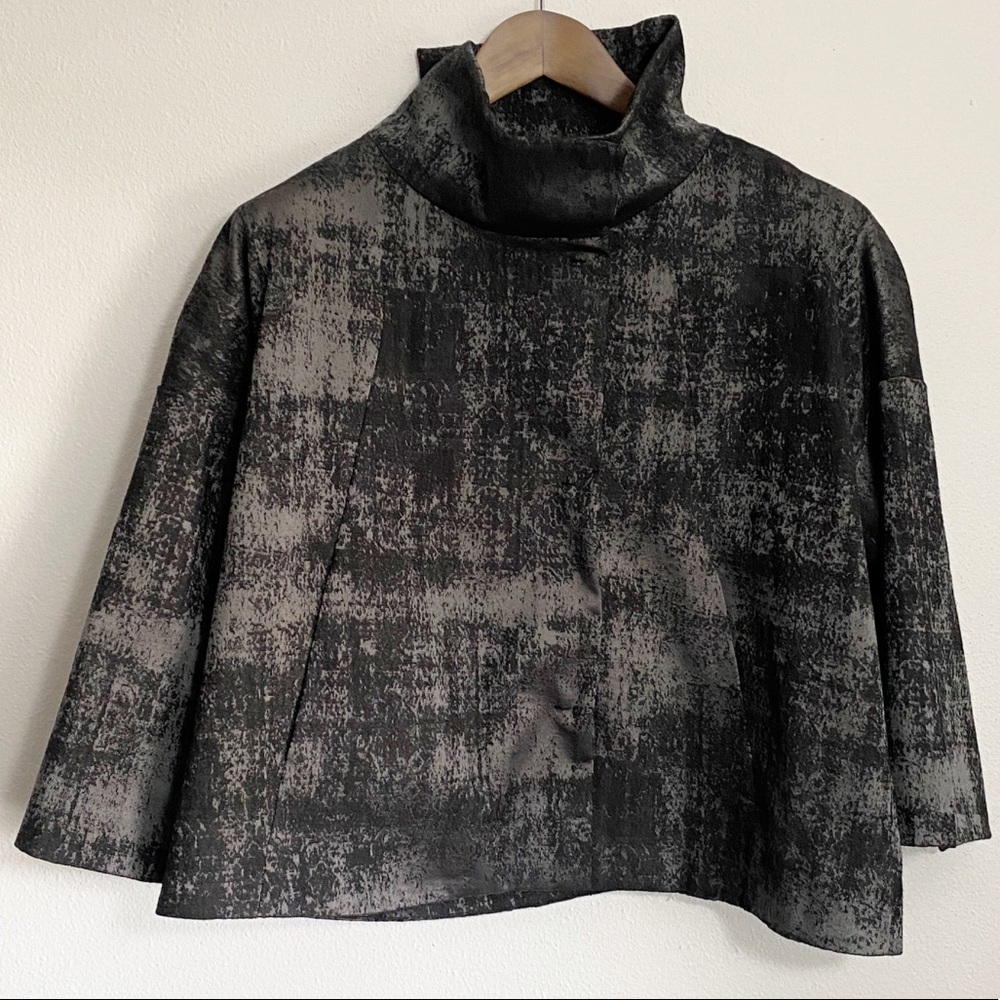 Eileen Fisher Grandeur Jacquard 3/4 Sleeve Jacket - Picture 2 of 7
